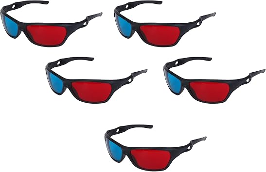 5X Red and Anaglyph Dimensional 3D Vision Glasses for TV Game DVD