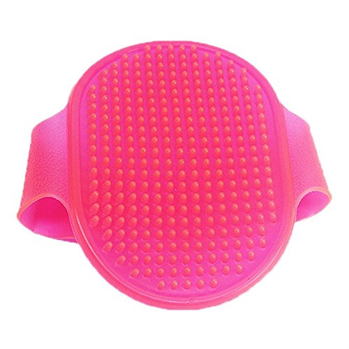 BlueMoo1PC Pet Dog Cat Rubber Glove Bath Clean Grooming Brush Hair Massage Comb-Random Color