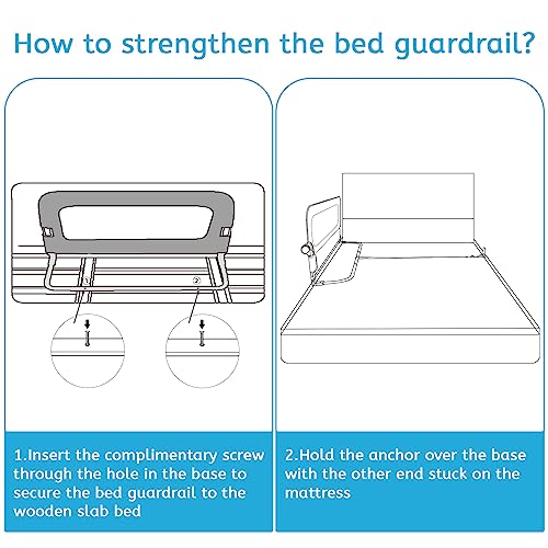 Y- Stop Bed Rail For Toddlers, Toddler Bed Rails For Crib With Reinforced Anchor Fit For Slats& Boxspring, Baby Bed Rail Guard Folding Up thumb #7
