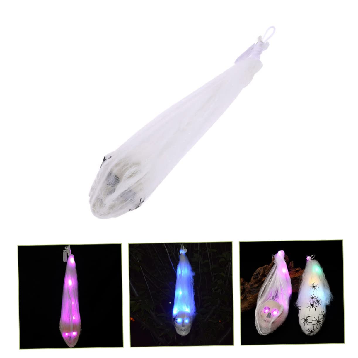 Garneck 4 Pezzi Fantasma Appeso Di Halloween Halloween Fantasma Scheletro Strisciante Decorazione Fantasmi All'aperto Arredamento Garza Branchia Casa Decorazione Stoffa