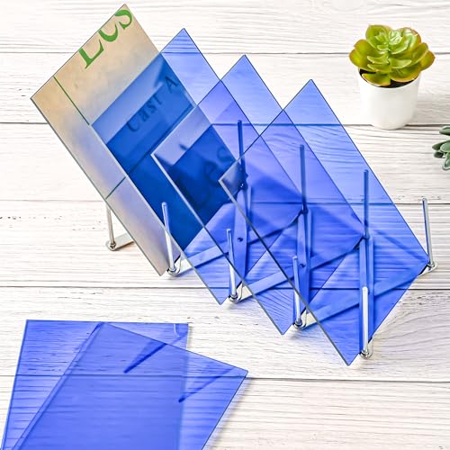 Image of Lesnlok Blue Acrylic Sheets 1 /8 inch Thick 3mm 2 Pack 16 x 20 Clear Plexiglass Sheets,for Sign,Craft,Painting,Laser Cutting,DIY Display Projects (2, Blue, 16 inchx 20 inch)