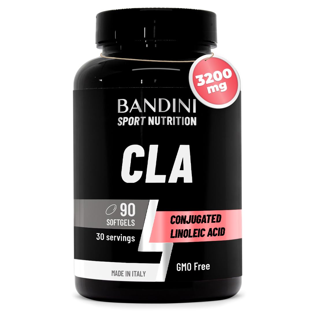 Bandini® CLA Supplement 3.200 mg | High Strength Softgels - 80% Active Isomers Conjugated Linoleic Acid from Safflower Oil - Pre Workout Diet Integrator (Alternative to L-Carnitine) for Men & Women