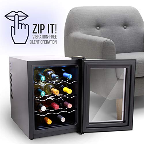 NutriChef 12 Bottle Thermoelectric Wine Cooler / Chiller Counter Top