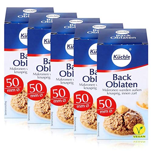 Küchle runde Back Oblaten 50mm Ø 37g - Makronen bleiben innen zart (5er Pack) Cover