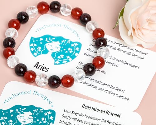 Reiki Infused Aries Zodiac Bracelet, Energy Bracelet, Reiki Gift, Reiki jewelry, Gemstone bracelets, Crystal bracelets2