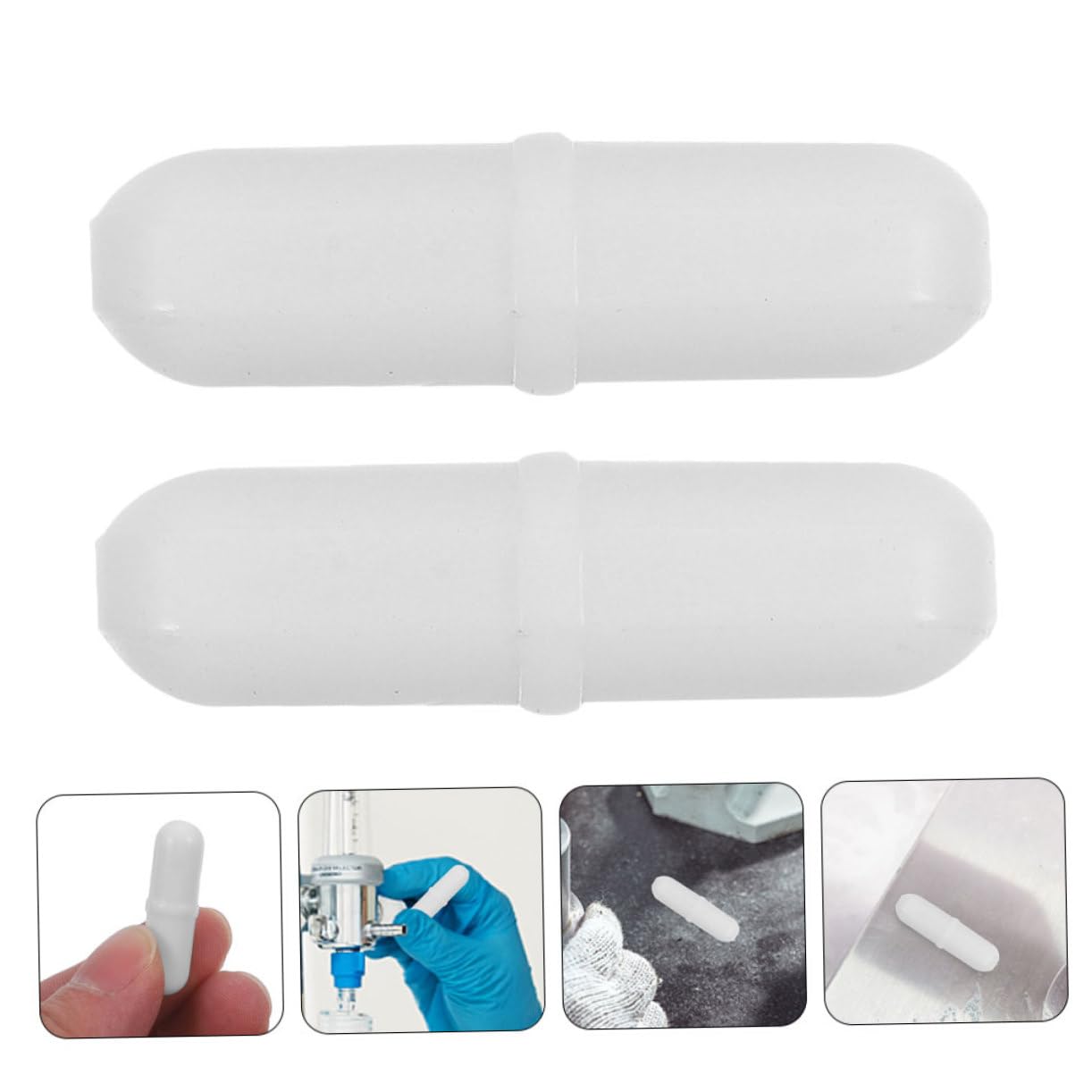 4 PTFE-Magnetrührstäbchen – Hochtemperaturbeständig, Wiederverwendbar, Für Magnetische Heizplatten – Labor & Mischaufgaben