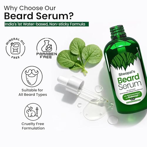 Image of Sheopals Beard Growth Serum for Men with 3X Redensyl - Fast Beard Growth Serum for Thicker, Fuller & Patchy Beard - Fills Beard Patches & Boosts Growth | Ultra-Light & Quick Absorbing - 35ml (2 packs)