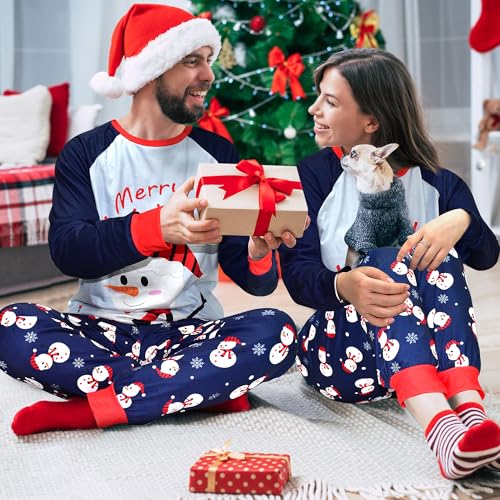 Tphon Christmas Couple Pajamas Sets Matching Christmas Pjs Long Sleeve Holiday Sleepwear (L)2