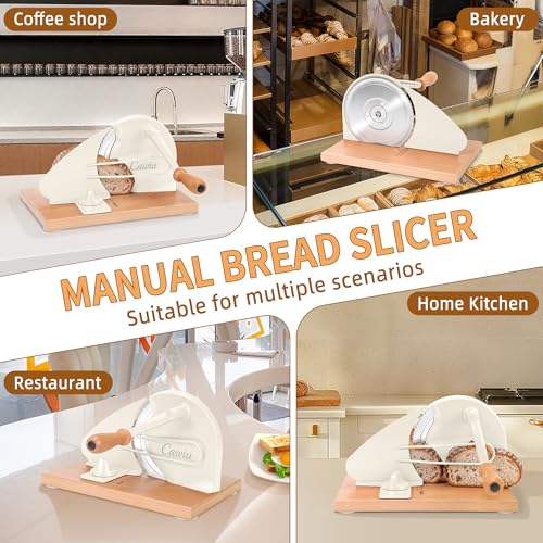 Image of CAWIU Upgraded Manual Bread Slicer for Homemade Sourdough Round with Cover