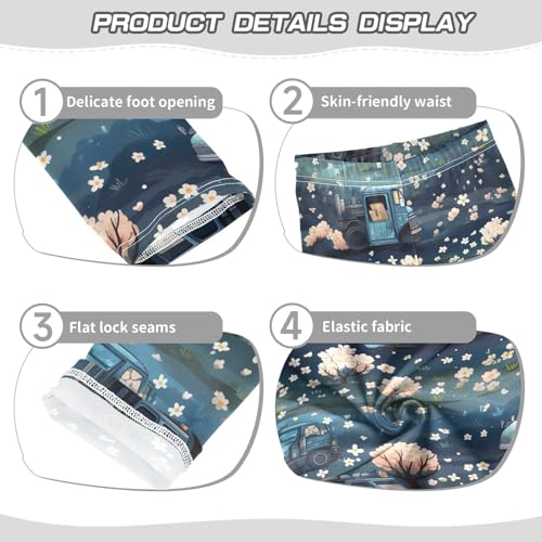 Kids High Waist Cute Car Pink Flower Leggings for Toddler Girls 4T 202b28663