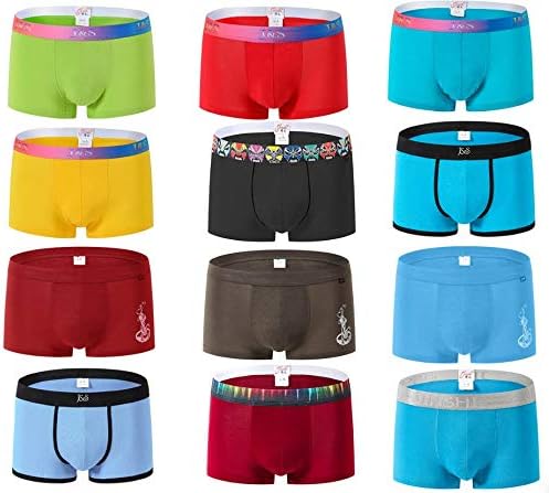 Jinshi Mens Trunk Underwear Mens Colorful Boxer Briefs Random 5-Pack
