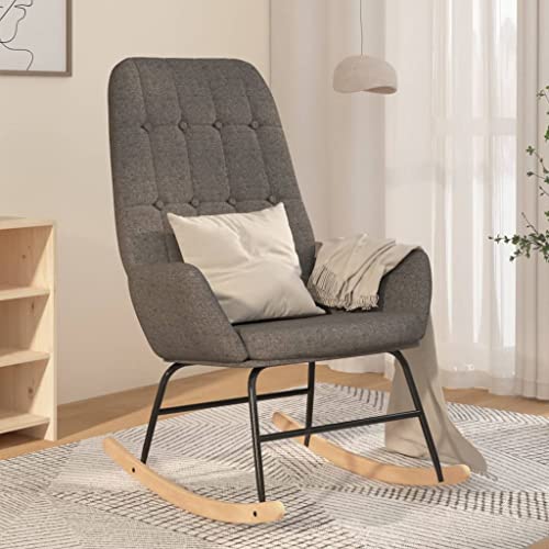 Frdhee Silla mecedora para interior sillón de lactancia para sala de estar, mecedora tela gris claro, para sala de estar, dormitorio, se puede instalar rápidamente