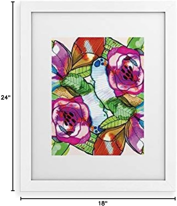 Deny Designs Cayenablanca Framed Art Print, White Classic (18" x 24"), Fantasy Garden