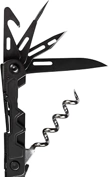 SOG PowerLitre Mini Utility Multi-Tool w/ 19 Lightweight Tools, Compact 5 Inch Long Utility Tool with Knife, Screwdriver, Hex Bit Holder, Black