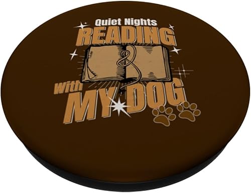 Miniatura 2 de Book Lover Dogs Owner Quiet Nights Reading With My Dog PopSockets Standard PopGrip