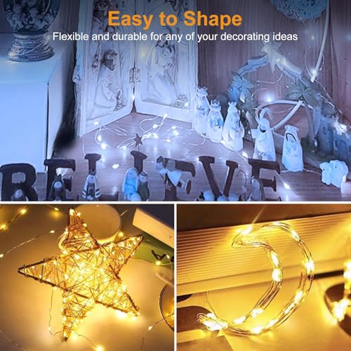 Image of btfarm 12 Pack Fairy Lights Battery Operated [3 Modes], 7ft 20 Led Twinkle Lights String Lights Waterproof Bulk Small Mini Silver Wire for Christmas Mason Jars Wedding Table Centerpiece