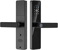 Fechadura Eletronica,5 en 1 Fechadura Digital Biometria,Fechadura Inteligente com TUYA APP Wifi,Cartão IC, Chave, Impressão Digital, Senha,Que Exibem um Código Virtual