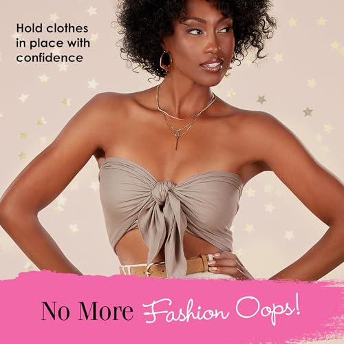 Image of Hollywood Fashion Secrets Fashion Tape Double Sided Body Tape, 72 Strips | Fabric Adhesive Strip for Clothing, Strong Hold Boobtape, Dresses & Clothes, Hypoallergenic, Skin Safe, All Day Wear