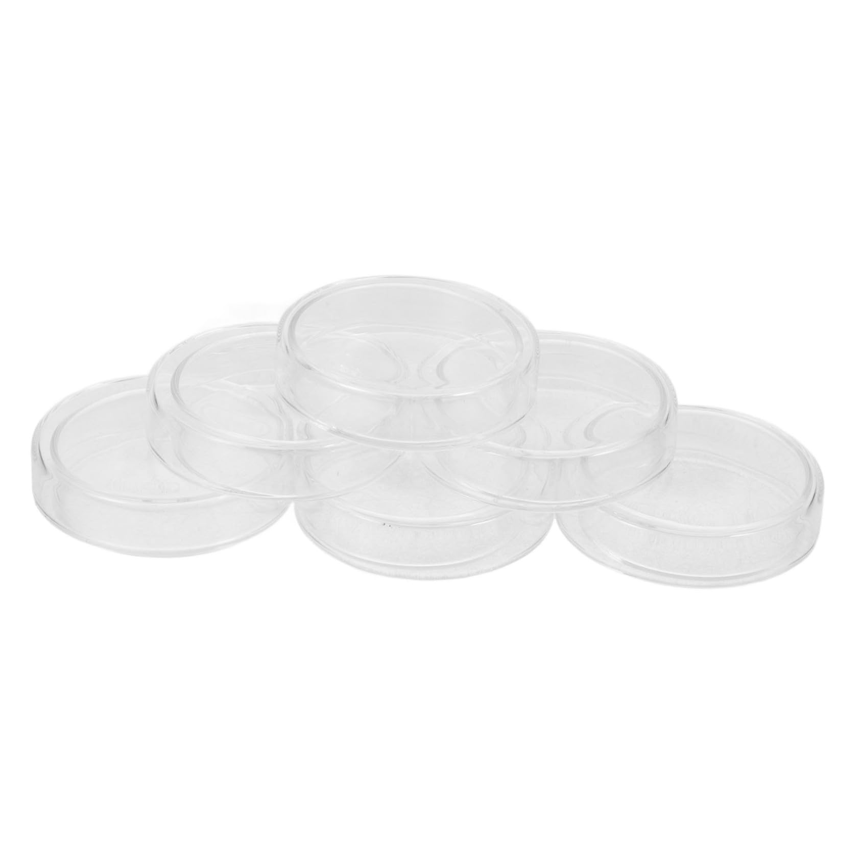 Piastra di Petri in Vetro 6 Pezzi con Coperchio per Laboratorio | Forma Piatta, Riutilizzabile, Resistente alle Alte Temperature, Facile da Pulire e Maneggiare