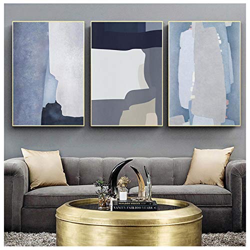 Peinture couleur abstraite pour décorer un mur de chambre vide lot 3 toiles