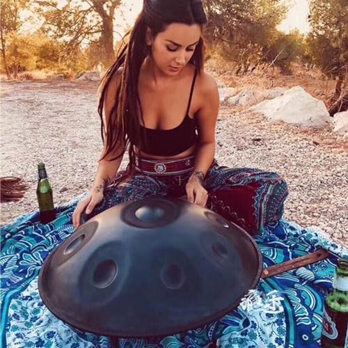 Handpan de acero ORANGES 9 notas negro 440Hz miniatura 5