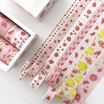 8Pcs/Pack Different Sizes Washi Masking Tape Set Petal Flower Paper Masking Tapes Japanese Washi Tape Diy Scrapbooking Sticker (Guowei Shiguang)
