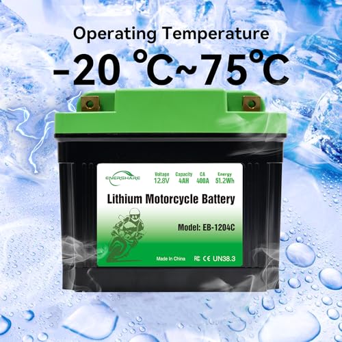 Image of Lithium Motorcycle Battery,400A 110cca Lightweight 12.8V 4AH Powersport Battery,for Motorcycle,ATV,UTV,PWC,Scooter,Jet Ski,Quad,4 Wheeler,Lawn Mower,Tractor,Scooter