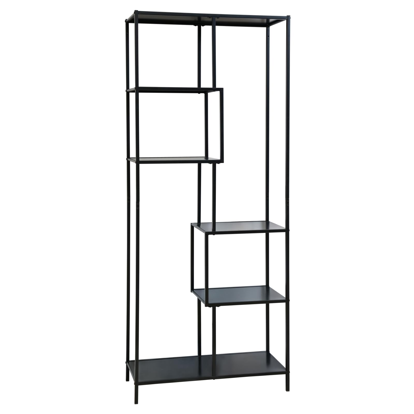 SVITA KELA Metallregal 6 Ebenen Küchenregal Badregal schmal stehend Industrial Style Wohnzimmer Schlafzimmer Schwarz