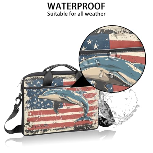 Maletín Vintage Bandera Americana para Laptop 15 pulgadas miniatura 3
