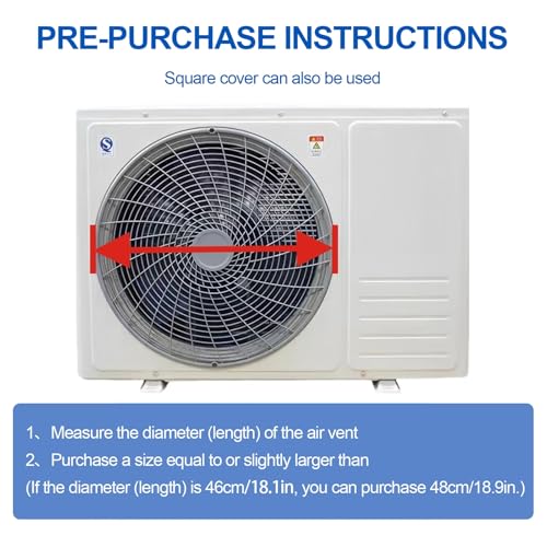 Compresor de aire acondicionado exterior protegido con red deflectora de viento 5
