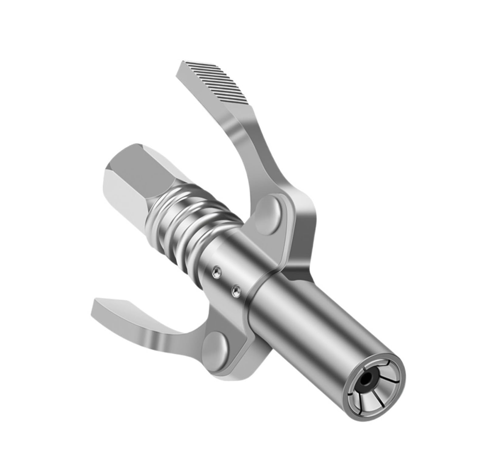 LYMFE Grease Gun,Heavy-Duty Handle Grease Gun Grease Gun Coupler Lock Nozzle I/8 10000PSI Grease Coupler, Sliver