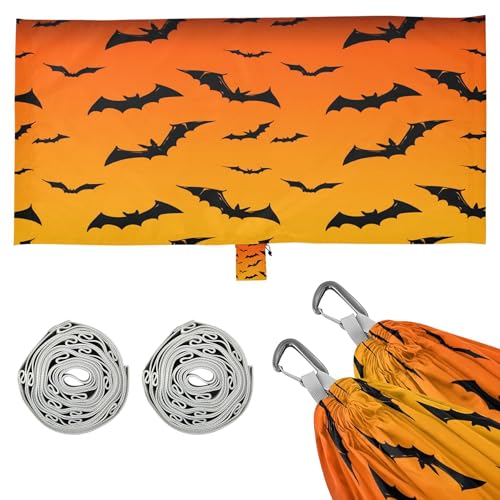Takiito Flying Bats Hammock 330 lb Capacity Travel Camping Hammock with Tree Straps, Portable Lightweight for Outdoor Beach Backpacking Backyard Patio