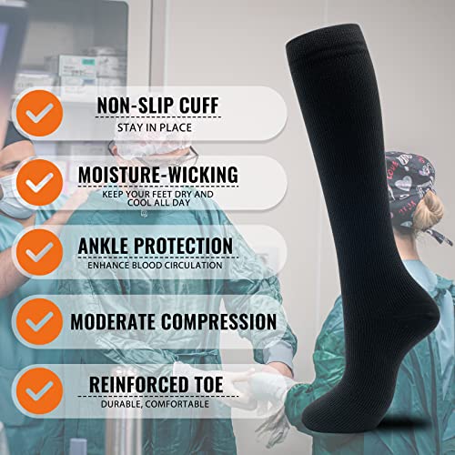 Image of fenglaoda Compression Socks for Women Men 3 Pairs Graduated Compression Support Circulation Socks for Nurses