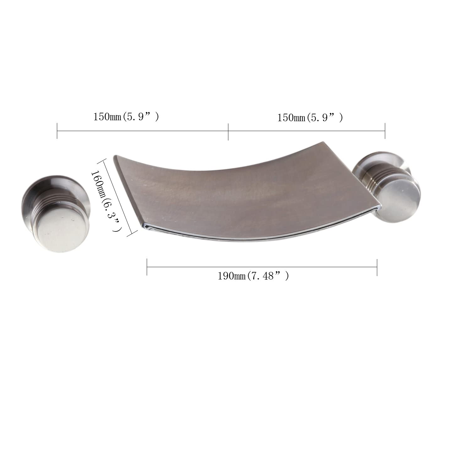 Grifo de baño Grifo de Lavabo de baño de Pared Grifo Mezclador de Lavabo de Doble manija Grifo de Lavabo de latón en Cascada Grifo de Lavabo de Recipiente de baño de Agua fría y Caliente Ajustable,