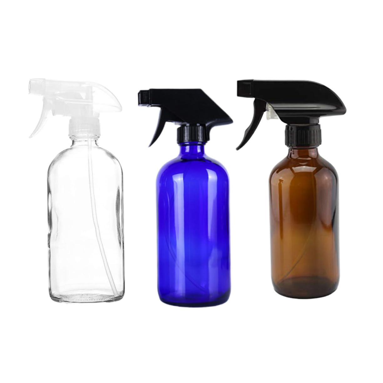 FRCOLOR 3pièces Bouteilles Spray Rechargeables De Lot De Transparent Bleu Marron Vaporisateurs Idéaux Pour Parfum Cosmétiques Et Voyage