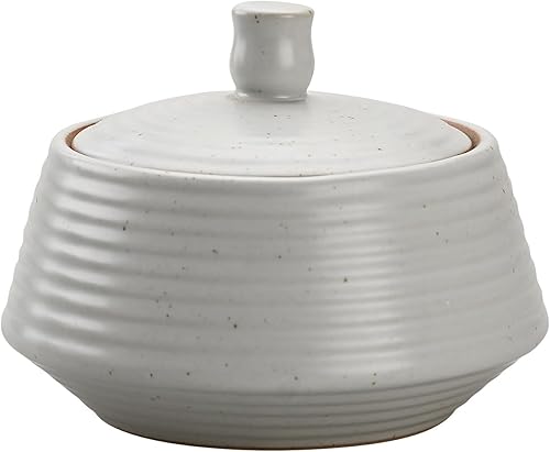 Miniatura 9 de Recipientes de cocina retro, tarro de almacenamiento de alimentos de cerámica de forma redonda con tapa hermética de silicona para té, café, nueces,