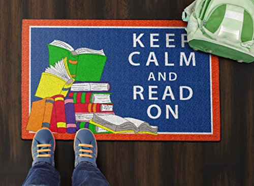 Flagship Carpets - Keep Calm & Read On Area Rug for Children\'s Classroom, Kid\'s Bedroom, Teacher\'s Space and at Home Family Living or Play Room, 2\' x 3\', Red&Blue - Thumbnail 2