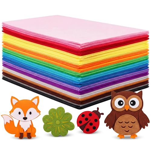 Image of Reginary 120 Pcs 12 x 20 Inch Felt Sheets Bulk for Craft 40 Assorted Color Felt Fabric Squares Stiff Paper for Back to School Fall Festival Holiday DIY Craft Sewing Patchwork (Classic)