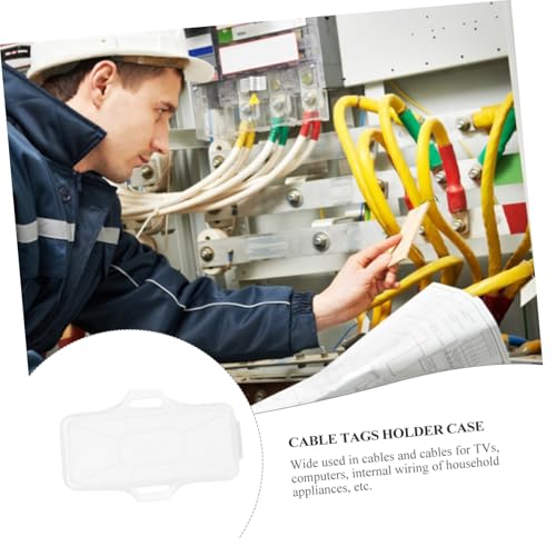 Soporte identificador resistente para cables con caja transparente de 100u 6