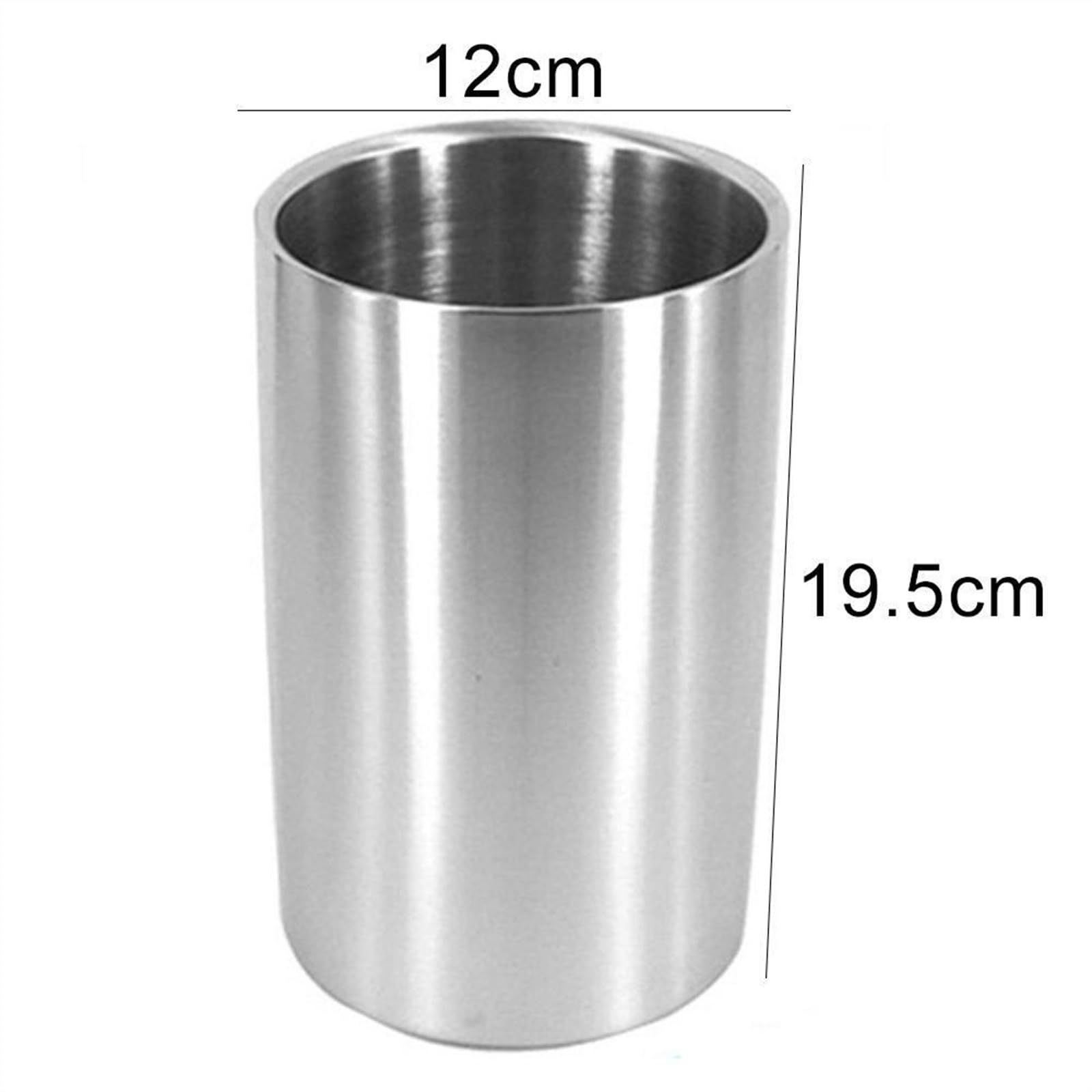 Cubo de hielo para bares domésticos Cubo de hielo de doble pared de acero inoxidable con aislamiento térmico, contenedor redondo, Enfriador de hielo for vino, armario de cerveza, herramienta de cocina
