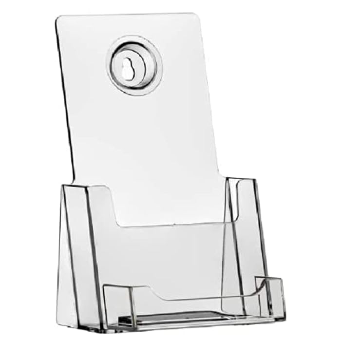 Buy Bayou Displays Clear Plastic Trifold Brochure Holders with Business Card Holder Desk Top
