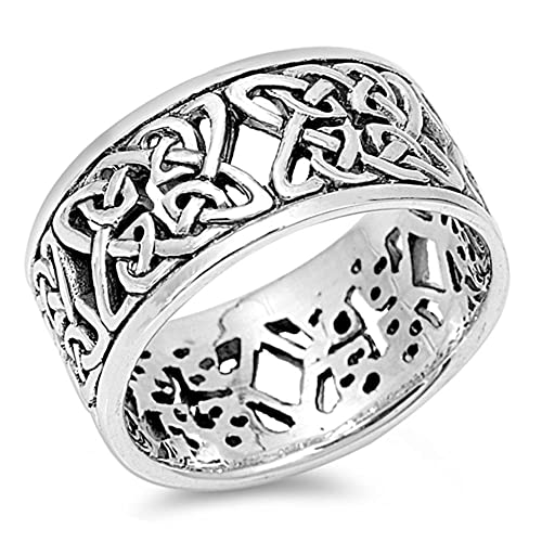 CHOOSE YOUR COLOR Sterling Silver Celtic Knot Ring