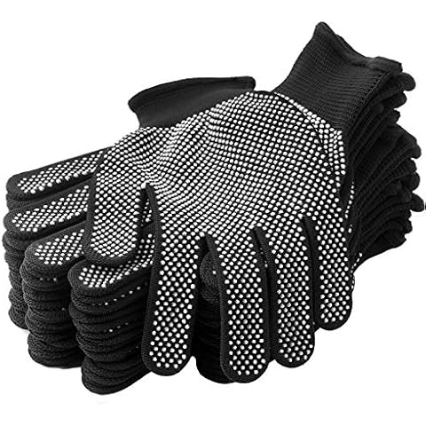 COOHORN 24Pcs Work Glove Liners Dry Hand Anti-slip Dots Coating Knitted Working Glove - Stretchy Cloth Glove for Fishing Grilling Warehouse Garden Painting - Thin Moist Breathable Work Glove, 12Pairs Cover