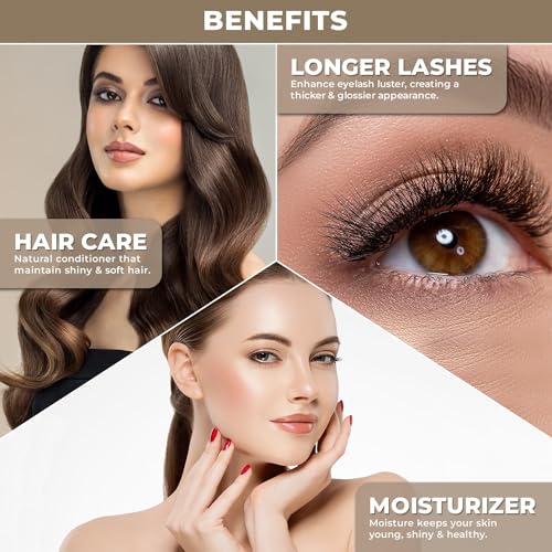 Image of 100% Plant Based Castor Oil for Hair & Skin | Cold Pressed Castor Oil Organic Unrefined Glass Bottle - Hexane-Free - Ideal for Hair Care, Skin Care, Eyelashes & Eyebrows | Arandi ka tel original |