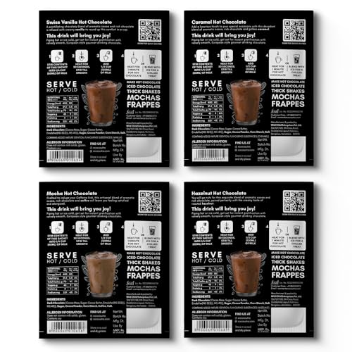 Image of Cocosutra Drinking Chocolate Sachets, 4 Flavors | Vegan & Gluten Free | Hot or Cold | 4 x 20g