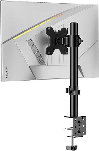 H&C(hcck&Cllassp) Soporte de monitor individual para monitores de 13-27" de hasta 17.6 libras, altura y ángulos ajustables, soporte de montaje de
