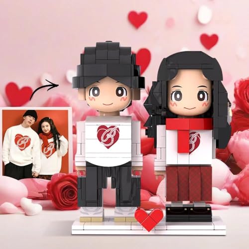 Figuras Personalizadas Hechas de Ladrillos de construcción Rompecabezas de Bloques de Fotos Personalizados Regalos de cumpleaños de San Valentín de Navidad para Parejas, Hombres y Mujeres