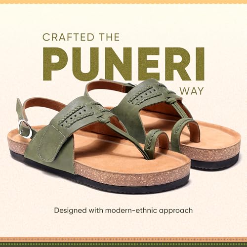 Image of Frido Puneri Chappal for Women | Ergonomic Traditional Indian Leather Chappal with Memory Foam, Wide Toe Box & Zero Drop Design | Adjustable Ethnic Footwear
