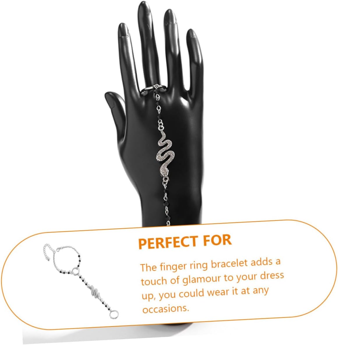 Snake Ring Bracelet Hand Chain Jewelry for Women Durable Finger to Wrist Accessory Stylish Punk Halloween Jewelry Versatile Snake Design for Various Occasions