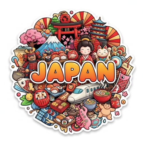 Image of Souvenir Fridge Magnet | 4x3 Inch Collectible Travel Decor | Strong & Durable Refrigerator Magnet with Iconic Landmarks for Travelers (Japan)